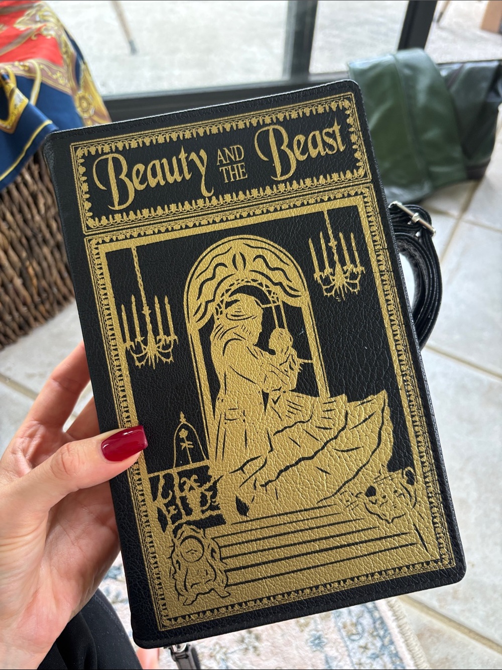 Beauty and the Beast Black & Gold Book Crossbody - New, Never Used Clutch